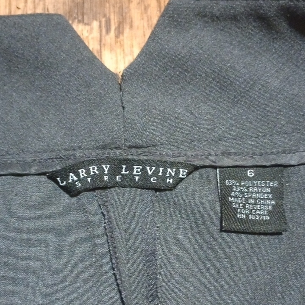 Larry Levine Charcoal Ankle Dress Trousers With Flat Waist Mid Rise Size 6 - Picture 5 of 7